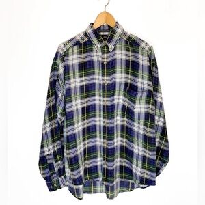 Vintage Silk Plaid Button Down Shirt